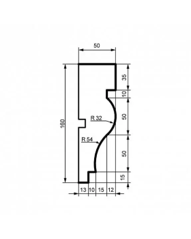 Молдинг Leptonika MC 166 с гладким профилем 2000*160*50 мм-foto2
