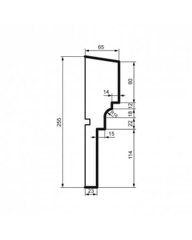 Молдинг Leptonika MC 143 с гладким профилем 2000*255*65 мм-foto2