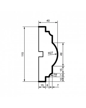 Молдинг Leptonika MC 114 с гладким профилем 2000*115*40 мм-foto4