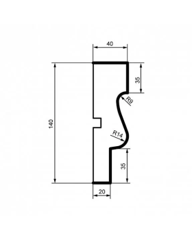 Молдинг Leptonika MC 120 с гладким профилем 2000*140*40 мм-foto2