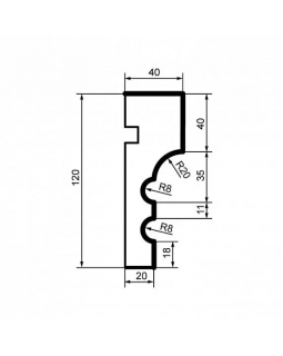 Молдинг Leptonika MC 116 с гладким профилем 2000*120*40 мм-foto2