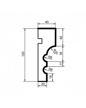 Молдинг Leptonika MC 116 с гладким профилем 2000*120*40 мм-foto2