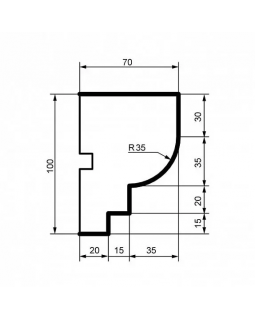 Молдинг Leptonika MC 152 с гладким профилем 2000*100*70 мм-foto2