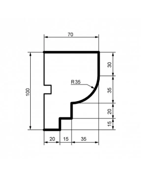 Молдинг Leptonika MC 152 с гладким профилем 2000*100*70 мм-foto2