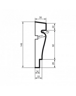 Молдинг Leptonika MC 123 с гладким профилем 2000*145*35 мм-foto2