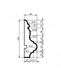 Молдинг Leptonika MC 158 с гладким профилем 2000*140*45 мм-foto2