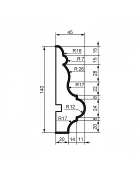 Молдинг Leptonika MC 158 с гладким профилем 2000*140*45 мм-foto2