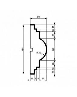 Молдинг Leptonika MC 168 с гладким профилем 2000*180*60 мм-foto2