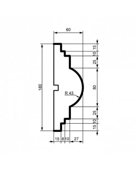 Молдинг Leptonika MC 168 с гладким профилем 2000*180*60 мм-foto2