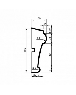 Молдинг Leptonika MC 164 с гладким профилем 2000*150*50 мм-foto2