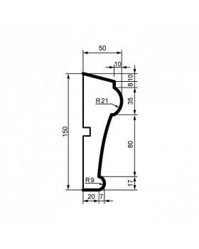 Молдинг Leptonika MC 164 с гладким профилем 2000*150*50 мм-foto2