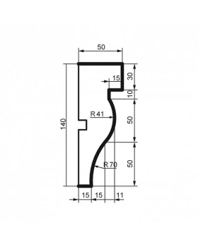 Молдинг Leptonika MC 159 с гладким профилем 2000*140*50 мм-foto2
