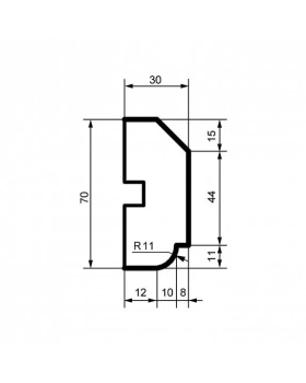 Молдинг Leptonika MC 148 с гладким профилем 2000*70*30 мм-foto2
