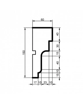 Молдинг Leptonika MC 165 с гладким профилем 2000*150*60 мм-foto4