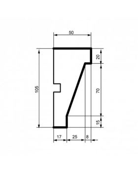 Молдинг Leptonika MC 153 с гладким профилем 2000*105*50 мм-foto2