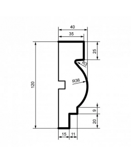 Молдинг Leptonika MC 115 с гладким профилем 2000*120*40 мм-foto2
