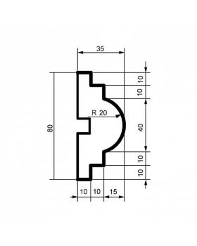 Молдинг Leptonika MC 149 с гладким профилем 2000*80*35 мм-foto4