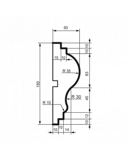Молдинг Leptonika MC 163 с гладким профилем 2000*150*50 мм-foto2