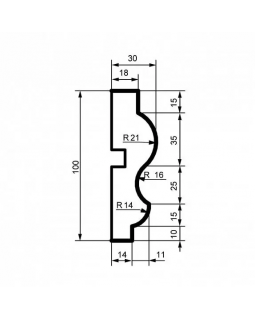 Молдинг Leptonika MC 151 с гладким профилем 2000*100*30 мм-foto2