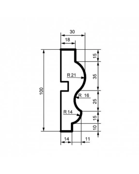 Молдинг Leptonika MC 151 с гладким профилем 2000*100*30 мм-foto2