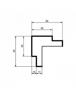 Угол Leptonika HC 202 (внутренний) 2000*90*90 мм-foto2