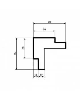 Угол Leptonika HC 202 (внутренний) 2000*90*90 мм-foto2