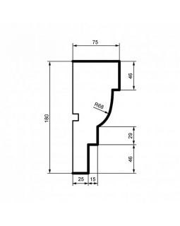 Молдинг Leptonika MC 136 с гладким профилем 2000*180*75 мм-foto2