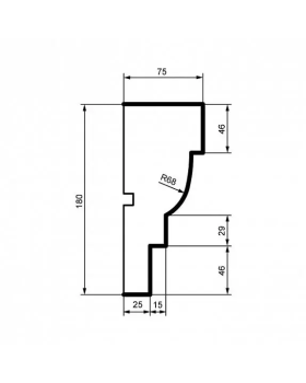Молдинг Leptonika MC 136 с гладким профилем 2000*180*75 мм-foto2