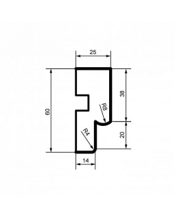 Молдинг Leptonika MC 101 с гладким профилем 2000*60*25 мм-foto2