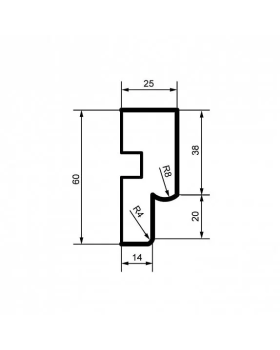 Молдинг Leptonika MC 101 с гладким профилем 2000*60*25 мм-foto2