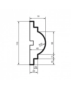 Молдинг Leptonika MC 113 с гладким профилем 2000*110*50 мм-foto2