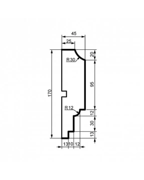 Молдинг Leptonika MC 167 с гладким профилем 2000*170*45 мм-foto2