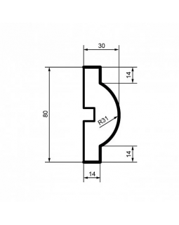 Молдинг Leptonika MC 103 с гладким профилем 2000*80*30 мм-foto2