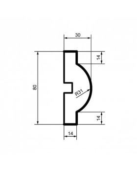 Молдинг Leptonika MC 103 с гладким профилем 2000*80*30 мм-foto2
