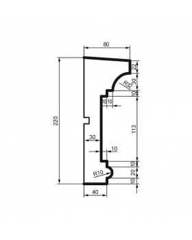 Молдинг Leptonika MC 140 с гладким профилем 2000*220*80 мм-foto3