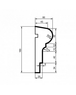 Молдинг Leptonika MC 130 с гладким профилем 2000*160*60 мм-foto2