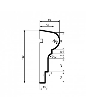Молдинг Leptonika MC 130 с гладким профилем 2000*160*60 мм-foto2
