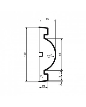 Молдинг Leptonika MC 127 с гладким профилем 2000*150*45 мм-foto4
