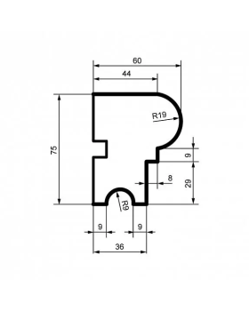Молдинг Leptonika MC102 с гладким профилем 2000*75*60 мм-foto2