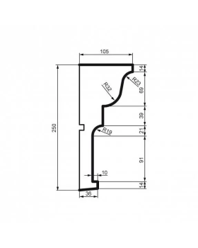 Молдинг Leptonika MC 142 с гладким профилем 2000*250*105 мм-foto2