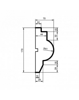 Молдинг Leptonika MC 133 с гладким профилем 2000*170*70 мм-foto2