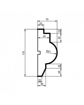 Молдинг Leptonika MC 133 с гладким профилем 2000*170*70 мм-foto2