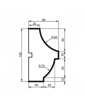 Молдинг Leptonika MC 160 с гладким профилем 2000*140*80 мм-foto2