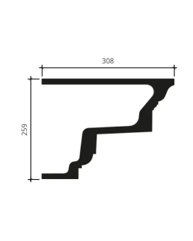 Карниз Европласт 4.02.101 Пенополиуретан 2000*253*307 мм-foto3