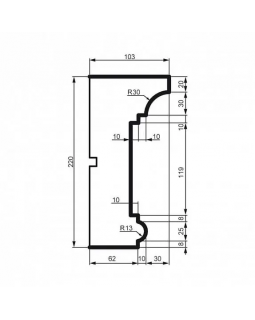 Карниз Leptonika KC 141 с гладким профилем 2000*220*130 мм-foto4