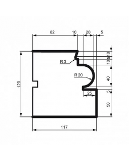 Карниз Leptonika KC 137 с гладким профилем 2000*120*117 мм-foto2