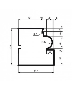 Карниз Leptonika KC 137 с гладким профилем 2000*120*117 мм-foto2