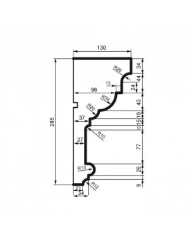 Карниз Leptonika KC 108 с гладким профилем 2000*285*130 мм-foto2