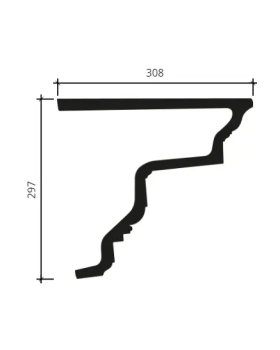 Карниз Европласт 4.01.301 Пенополиуретан 2000*296*303 мм-foto2