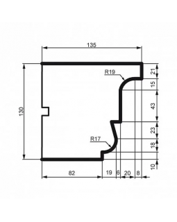 Карниз Leptonika KC 140 с гладким профилем 2000*135*130 мм-foto2